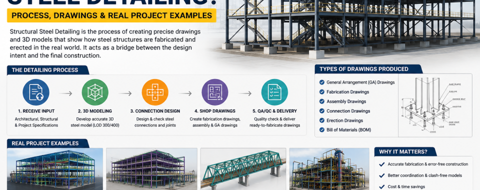 What Is Structural Steel Detailing? Process, Drawings & Real Project Examples
