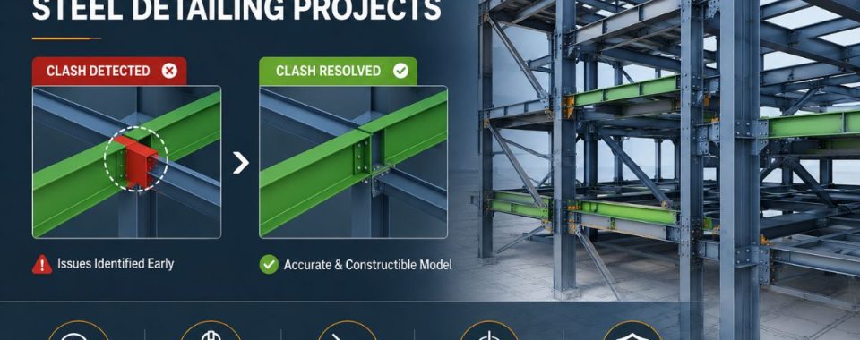 How Clash Detection Reduces Rework in Steel Detailing Projects