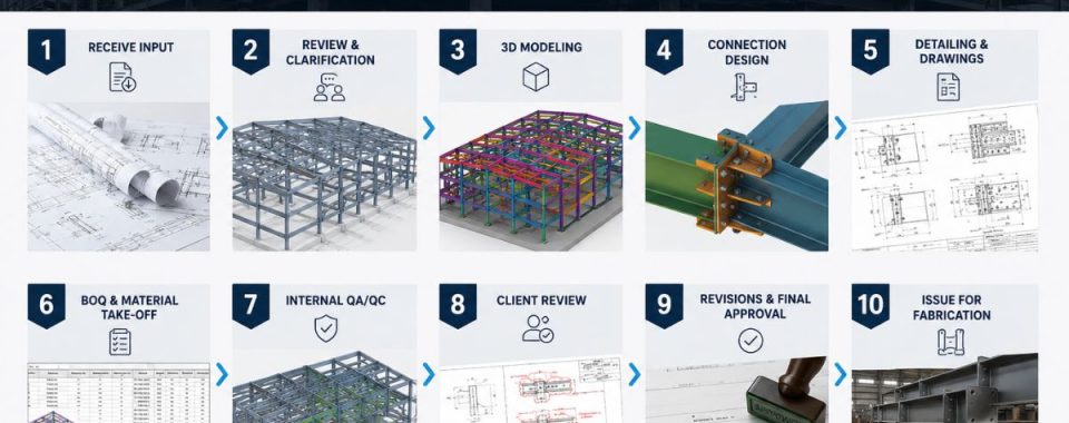 Step-by-Step Workflow of Structural Steel Detailing Projects
