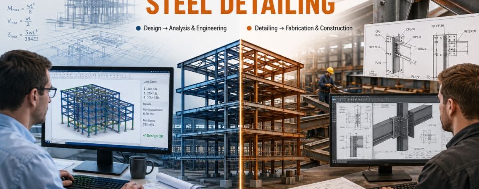 Structural Steel Detailing vs Structural Design: What’s the Difference?