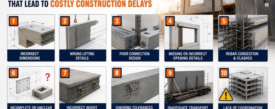 Top 10 Precast Detailing Mistakes That Lead to Costly Construction Delays