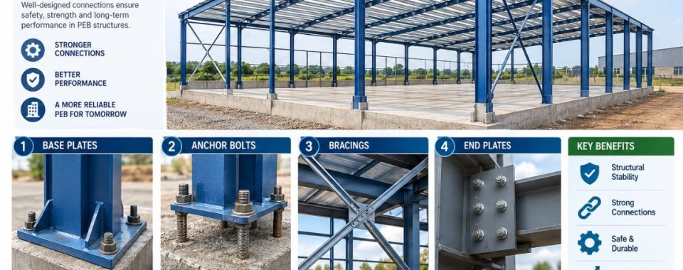 PEB Connection Design Explained Base Plates, Anchor Bolts, Bracings & End Plates