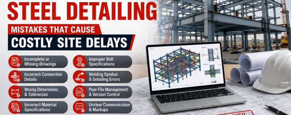 Top 10 Structural Steel Detailing Mistakes That Cause Costly Site Delays