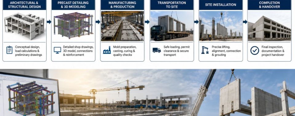 Understanding the Precast Detailing Process: From Design Drawings to Site Installation