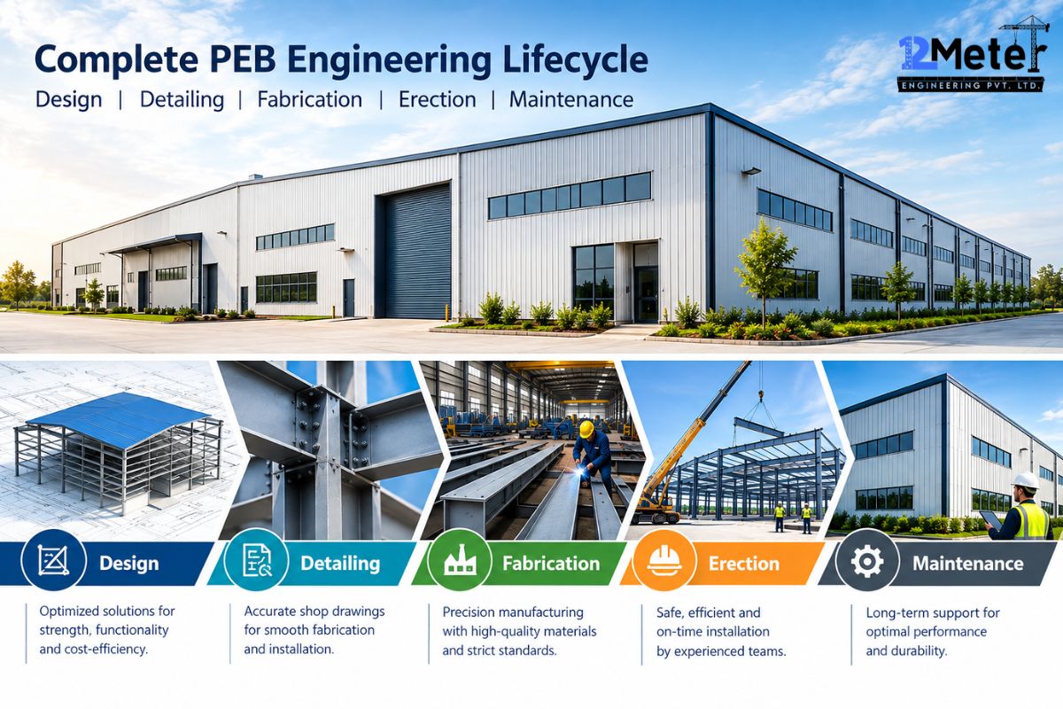 Complete PEB Engineering Lifecycle Design, Detailing, Fabrication, Erection and Maintenance