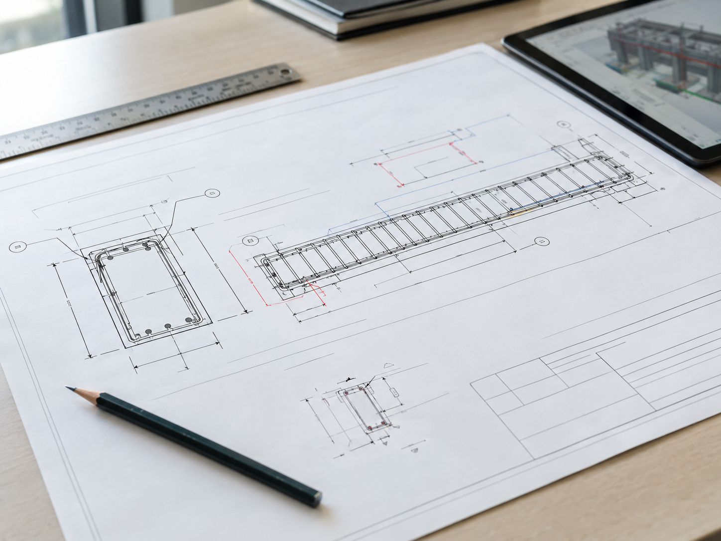 2D Rebar Detailing and Reinforcement Drawings