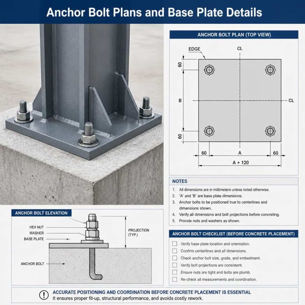 Anchor Bolt Plans and Base Plate Details