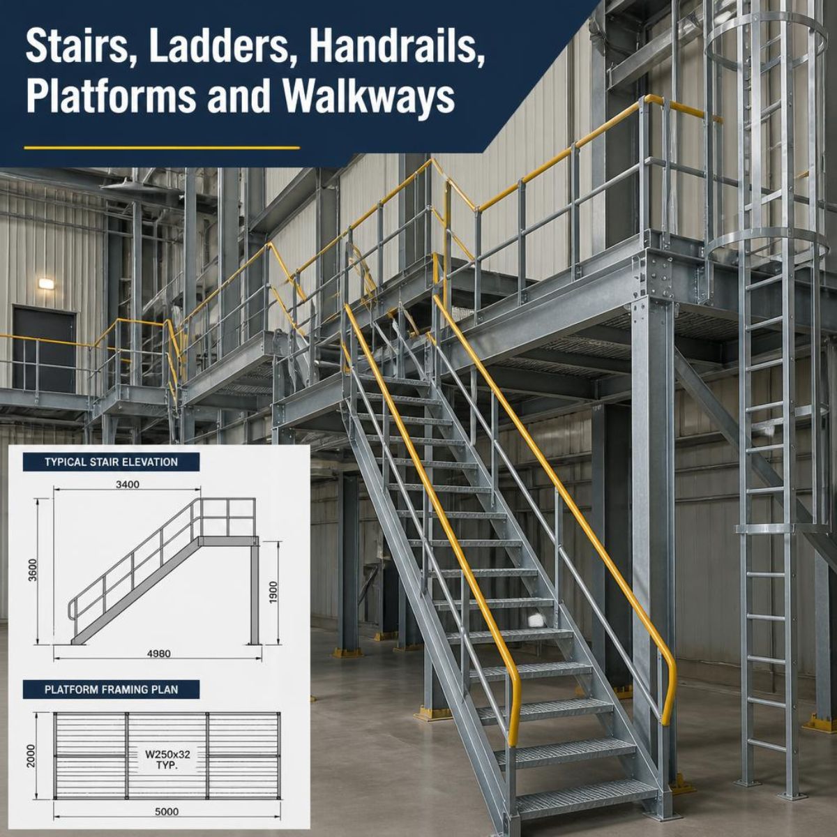 Stairs, Ladders, Handrails, Platforms and Walkways
